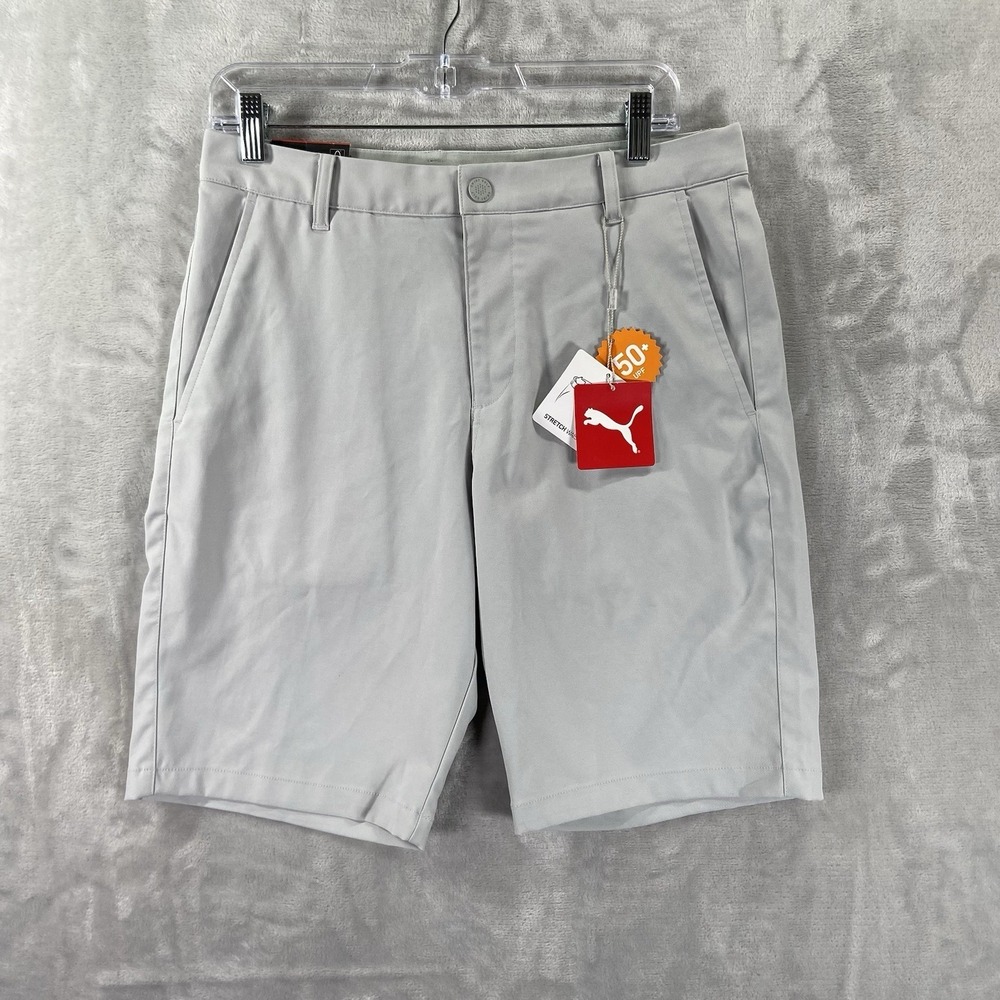 PUMA Shorts men's 30 Chino Jackpot Performance Golf 10" Inseam Flat Front NWT